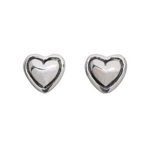 Sterling Silver Heart Stud Earrings – 8mm